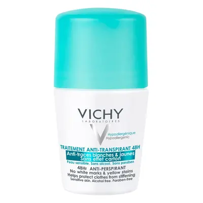 Vichy Deodorant 48h antitranspirante roll-on anti-manchas amarillas y blancas