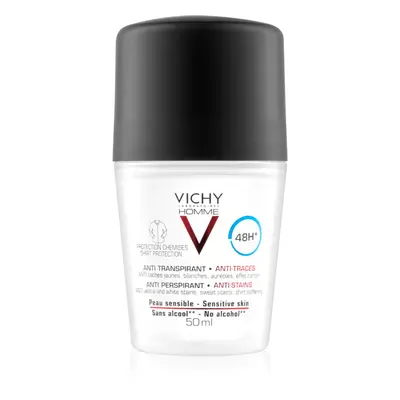 Vichy Homme Deodorant antitranspirante antimanchas blancas y amarillas 48h