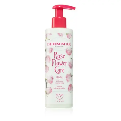 Dermacol Flower Care Rose jabón con textura de crema para manos