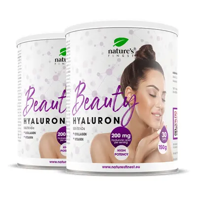 Nature's Finest Beauty Hyaluron 1+1 | péptidos de colágeno + ácido hialurónico para hidratación de la piel | bebida de ácido hia