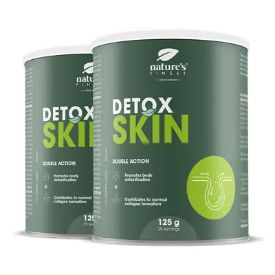 Nature's Finest Detox Skin 1+1 | apoyo detox de la piel + brillo | chlorella, ácido hialurónico, biotina + cardo mariano para pi