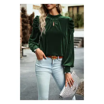 Blusa Confeccionada En Imitación Terciopelo, Verde