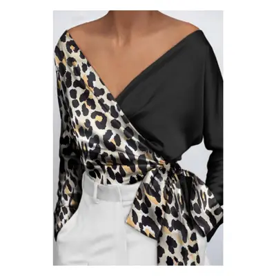 Blusa Elegante Con Estampado Roveretta, Leopardo