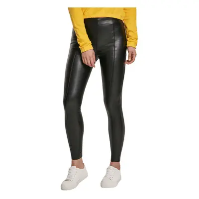 pantalones de mujer URBAN CLASSICS - cuero de imitación Skinny - negro