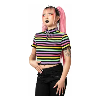 camiseta para mujer KILLSTAR - Blusa de líneas de colores