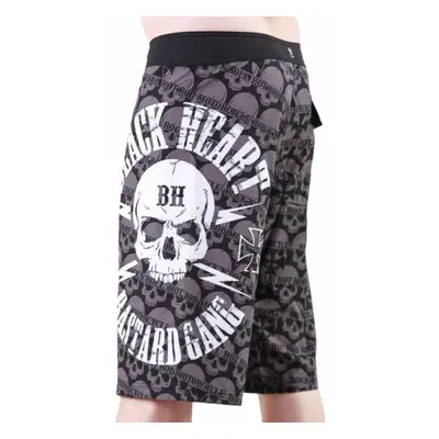 pantalón corto para hombre (traje de baño) BLACK HEART - BASTARD SKULL - NEGRO