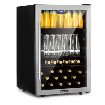 Klarstein Beersafe 5XL Nevera litros estantes puerta panorámica de cristal acero inoxidable