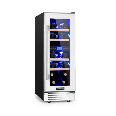 Klarstein Vinovilla Built-In Duo Nevera doble para vinos, litros, botellas, puerta de cristal y 