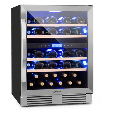 Klarstein Vinovilla Built-In Duo Nevera doble para vinos de litros, botellas y puerta de cristal