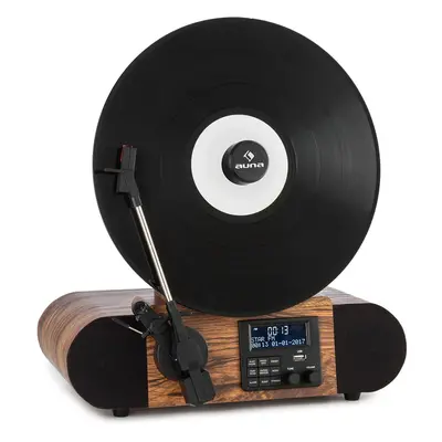 Auna Verticalo SE DAB Tocadiscos Retro DAB+ Radio FM USB BT AUX Madera