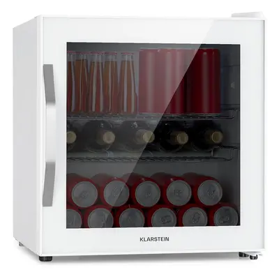 Klarstein Beersafe Quartz Nevera L estantes Puerta de cristal panorámica Blanco