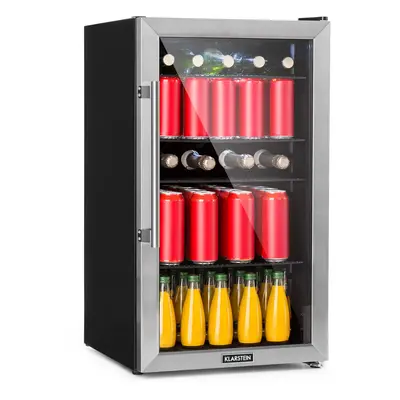 Klarstein Beersafe 3XL Nevera litros estantes Puerta panorámica de cristal Acero inoxidable