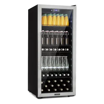 Klarstein Nevera Beersafe 7XL litros estantes puerta panorámica de cristal acero inoxidable