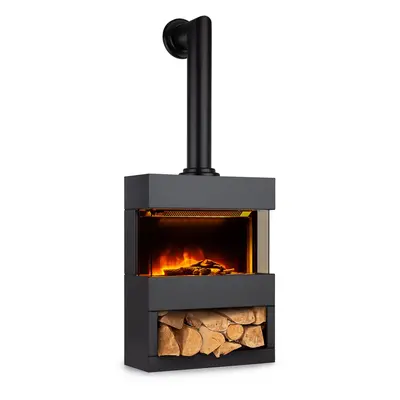 Klarstein Zermatt Chimenea eléctrica 900/1800 W Termostato Ilusión de llamas Tubo de la estufa