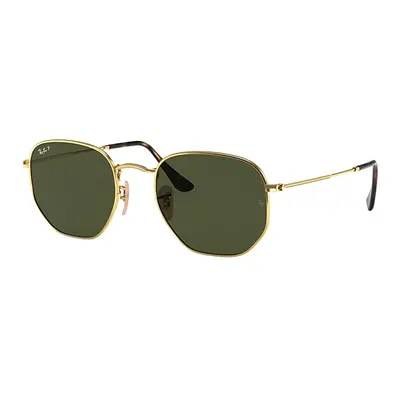 Ray-Ban HEXAGONAL FLAT LENSES Gafas de sol Oro Arista Montura Verde Lentes polarizados