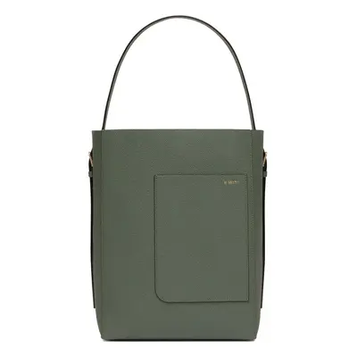 Bolso Tote Mediano Bucket De Piel De Grano