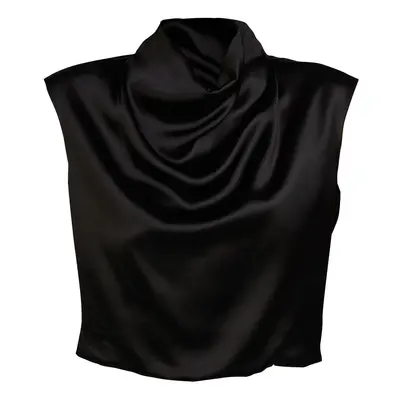 Blusa De Satén De Viscosa Con Cuello