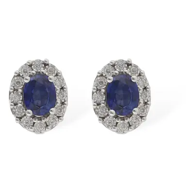 Pendientes De Diamantes Y Zafiros 18kt