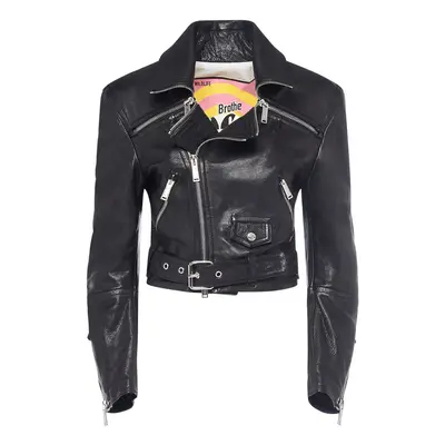 Chaqueta Biker De Piel Con Cinturón