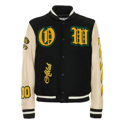 Chaqueta Varsity De Lana Y Piel