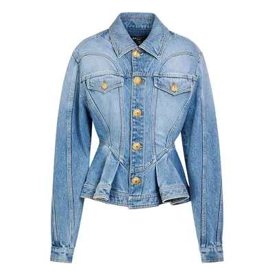 Chaqueta De Denim Con Volantes