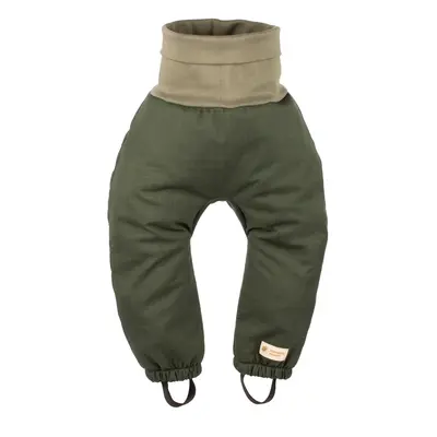 Pantalones softshell ajustables de invierno para niños con forro polar Monkey Mum® - Khaki cazad