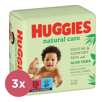 3x HUGGIES® Natural Triplo Toallitas húmedas 56x3uds