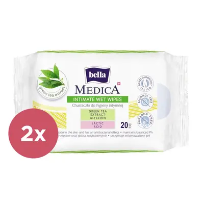 2x BELLA Medica Toallitas húmedas íntimas 20uds