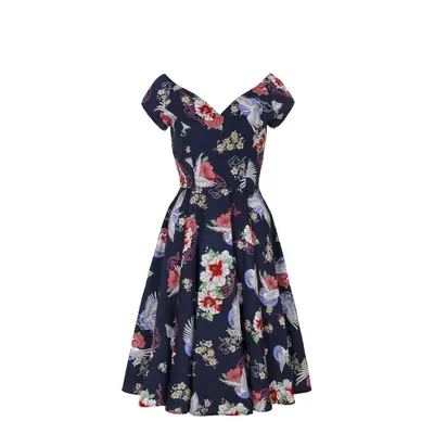 Vestidos de longitud media Rockabilly de Hell Bunny - Misa Midi Dress - XS L - para Mujer - mult