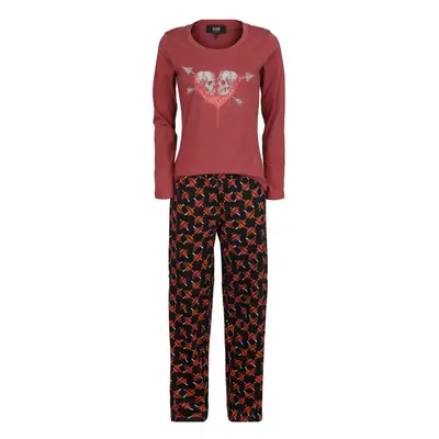 Pijama de Black Premium by EMP - Skull and heart L - para Mujer - Burdeos