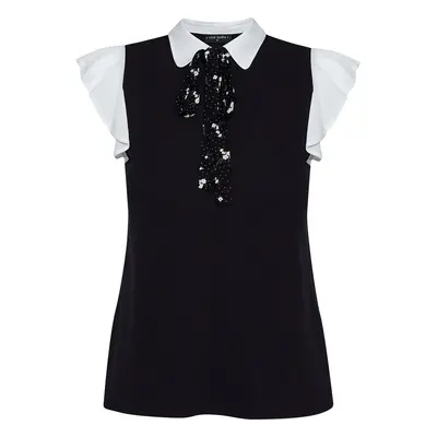 Blusa de Vive Maria - Blusa Chère Camille - XS XXL - para Mujer - negro-blanco