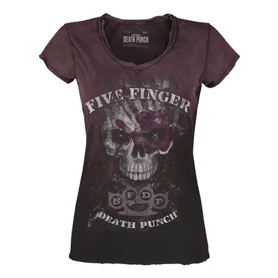 Camiseta de Five Finger Death Punch - Big Skull - S XXL - para Mujer - Rojo vino