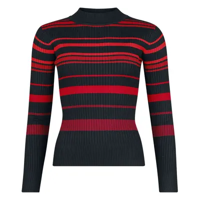 Jersey de punto Gótico de Jawbreaker - High Neck Red Shades Stripe XXL - para Mujer - negro/rojo