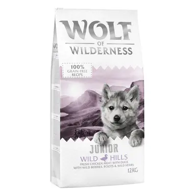 Wolf of Wilderness Junior «Wild Hills» con pato, sin cereales - 12 kg