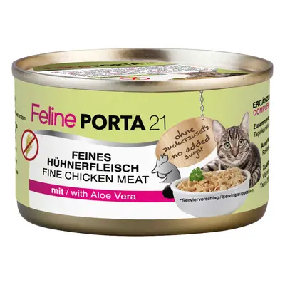 Feline Porta 21 24 x 90 g en latas para gatos - Pack Ahorro - Pollo con aloe (sin cereales)