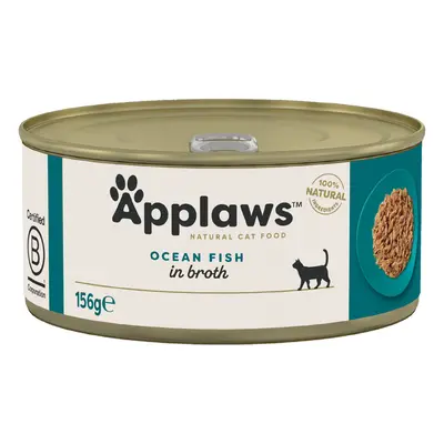 Applaws en caldo 12 x 156 g latas para gatos - Pack Ahorro - Pescado del mar