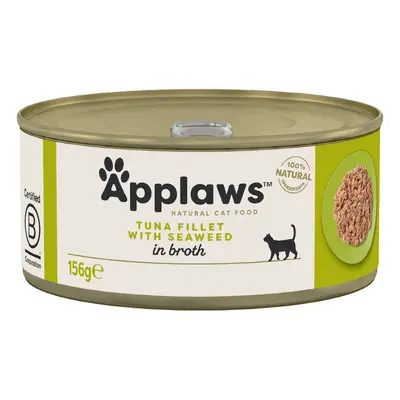 Applaws en caldo 24 x 156 g latas para gatos - Pack Ahorro - Atún y algas