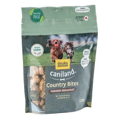 Caniland Country Bites Desayuno Granjero con jamón snacks para perros - 10 x 125 g - Pack Ahorro