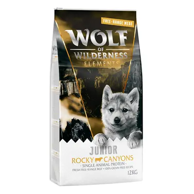 Wolf of Wilderness 12 kg pienso para perros ¡con 10 € de descuento! - Junior Elements Rocky Cany