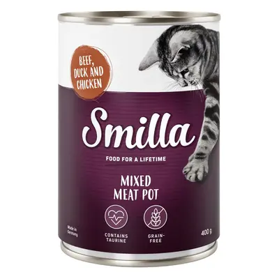 Smilla 24 x 400 g comida húmeda para gatos: ¡5 € de descuento! - Vacuno, pato y pollo