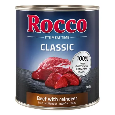 Rocco Classic 24 x 800 g comida húmeda para perros ¡con 5 € de descuento! - Vacuno con reno