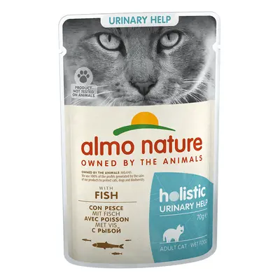 Almo Nature Holistic 24 x 70 g comida húmeda en oferta: 20 + 4 ¡gratis! - Urinary Help con pesca