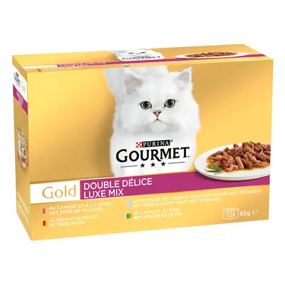 Purina Gourmet Gold 192 x 85 g comida húmeda para gatos: ¡25 % de descuento! - Duo Delice - Pack