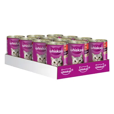 Whiskas 1+ años 24 x 400 g comida húmeda en oferta: 20 + 4 ¡gratis! - Vacuno e hígado en salsa