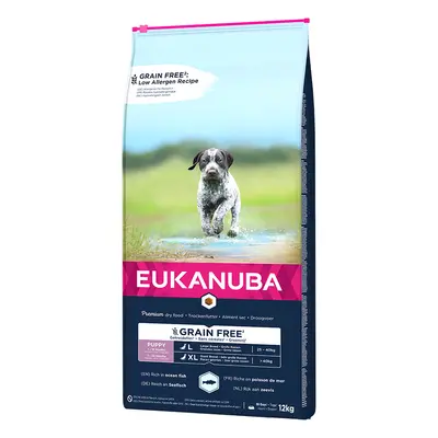 Eukanuba Grain Free 12 kg pienso para perros: ¡15 % de descuento! - Puppy razas grandes con salm