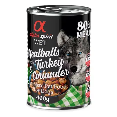 Alpha Spirit Albóndigas para perros 6 x 400 g - Pavo y cilantro