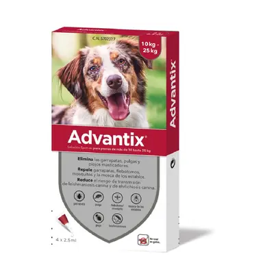 Advantix® pipetas para perros de 10 kg a 25 kg - 4 pipetas