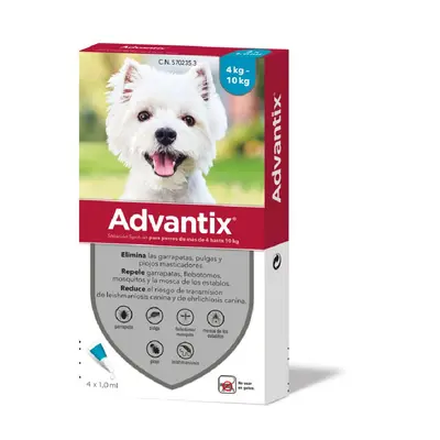 Advantix® pipetas para perros de 4 kg a 10 kg - 4 pipetas