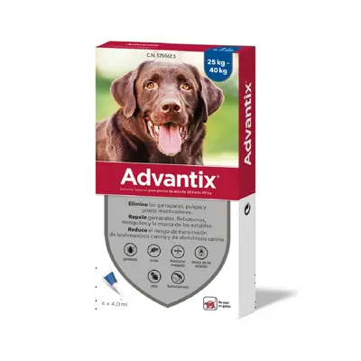 Advantix® pipetas para perros de 25 kg a 40 kg - 2 x 4 pipetas