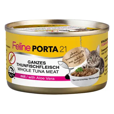 Feline Porta 21 24 x 90 g en latas para gatos - Pack Ahorro - Atún con aloe (sin cereales)
